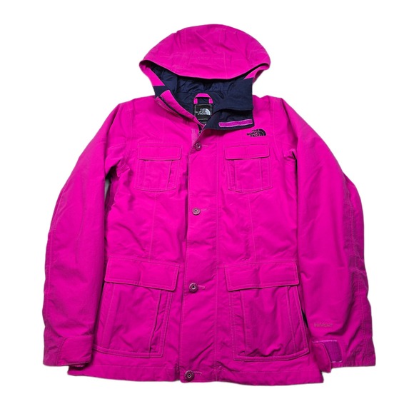 The North Face Ski Jacket Womens Small Pink HyVent Hooded Nylon Insulated Snow - Picture 1 of 16